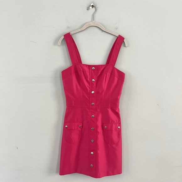 Amanda Uprichard Archie Nylon French Rose Pink Mini Dress - Picture 4 of 8